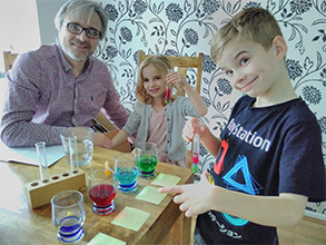 Oli Florey homeschooling children