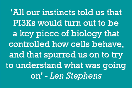 All our instincts told us that PI3Ks would turn out to be a key piece of biology that controlled how cells behave, and that spurred us on to try to understand what was going on