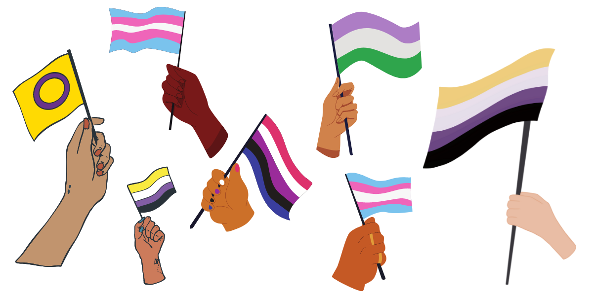 flags representing different gender identities