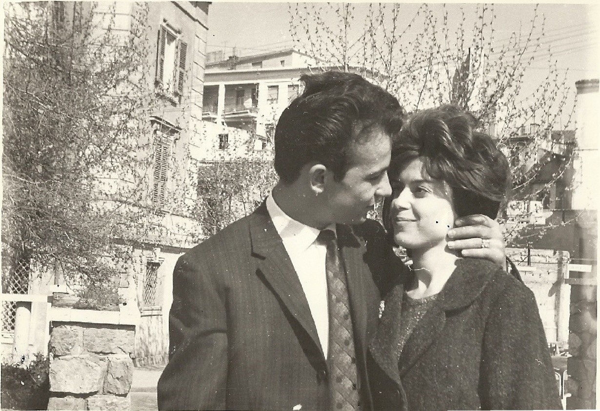 Black and white photo of Tamara's parents, Giovanni and Elena Chessa 