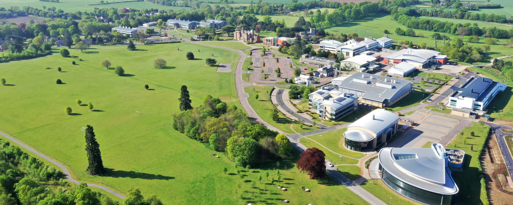 An aerial view of the Babraham Research Campus