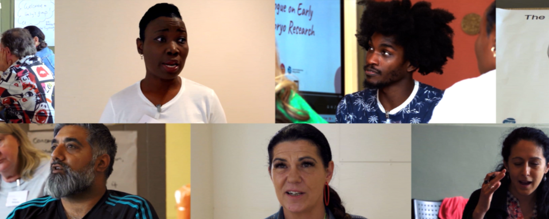 Collage of images from a public dialogue event