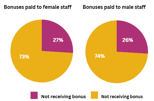 Bonuses data split by gender 2025