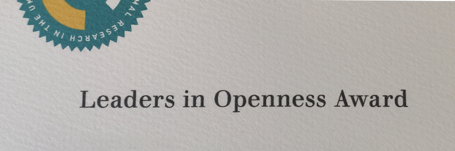 Institute achieves Leadership in Openness status