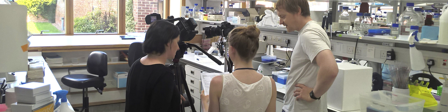 Filming in lab